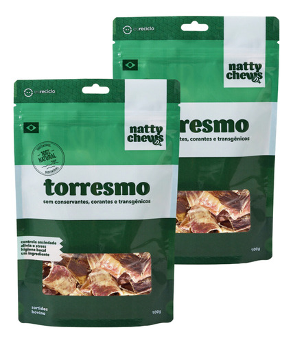 Kit Torresmo Natty Chews Traqueia E Esôfago Cães - 2 Pacotes