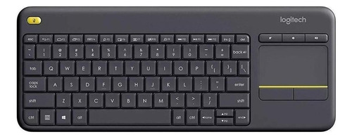 Teclado inalámbrico Logitech K400 Plus QWERTY portugués Brasil color negro