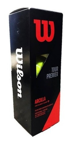 Imagen 2 de 6 de Caja Con 3 Pelotas De Tenis Wilson Tour Arcilla