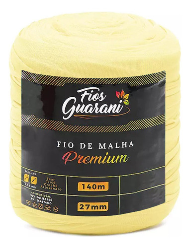 Fio De Malha Premium Guarani 140mts 200g Crochê Tricô Cor 03- Amarelo Bebê