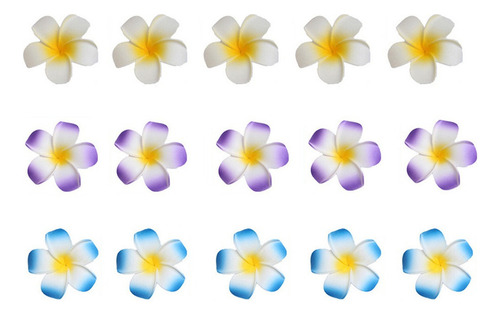 15 Pinzas Para El Pelo Flores Plumeria Hawaiana 9 C Ou