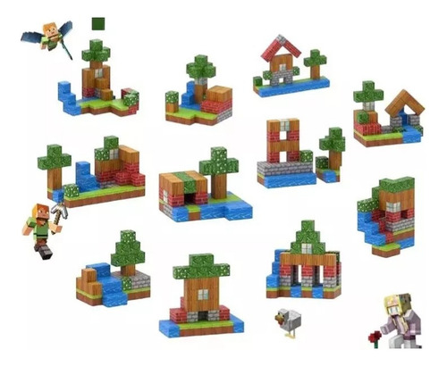 Bloques Magneticos De Construcción Juguete De Tipo Minecraft
