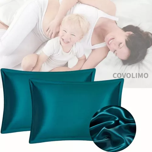 Funda Almohada 60x60 Algodón Reforzado (Pack de 2) - Azul Claro