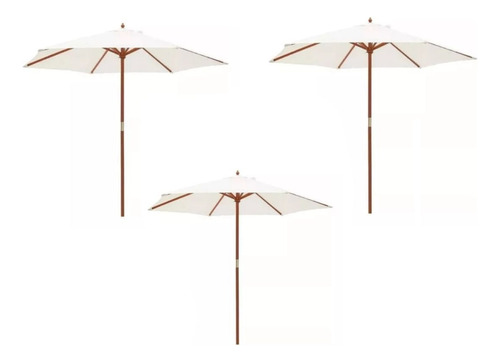 3 Tres Sombrilla Parasol Importado Classic 2.5 Crudo