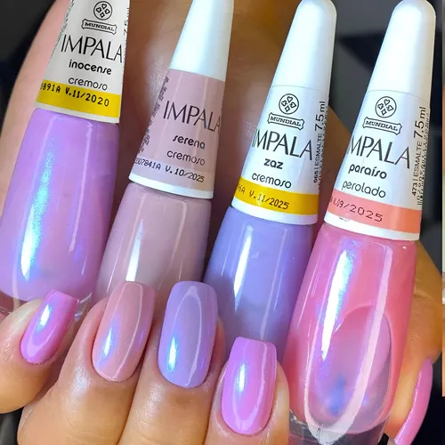 Kit 4 Esmaltes Impala Perolado Tendência Tons Da Moda