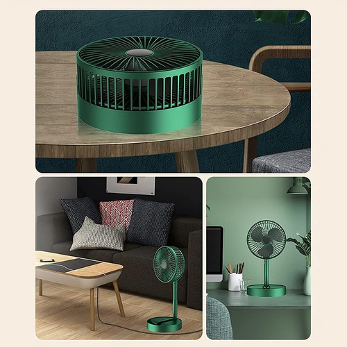 Ventilador De Escritorio Inalámbrico Usb, 3 Velocidades Hgq Verde