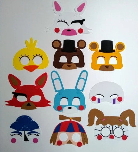 10 Antifaces De Goma Eva Sorpresitas Five Nights At Freddy's