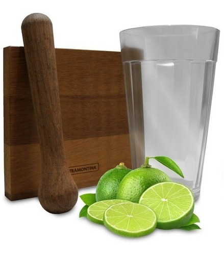 Kit Trago Vaso + Tabla + Pison Caipirinha Tramontina Caja