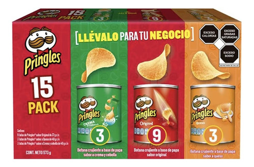 Pringles Mix 15 Pzas De 37 Y 40 G C/u