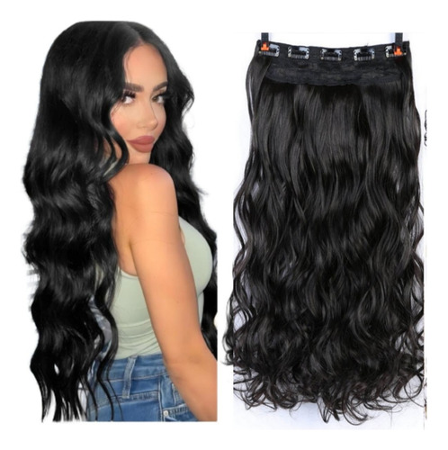 Super Oferta! Extensiónes De Cabello Negro Semiondulado 