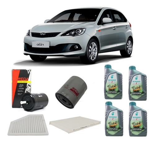 Imagem 2 de 6 de Kit Troca Oleo Filtro Chery Celer 1.5 16v 2013 2014 2015