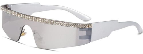 Hanj Y2k Gafas De Sol Envolventes Con Diamantes De Imitación
