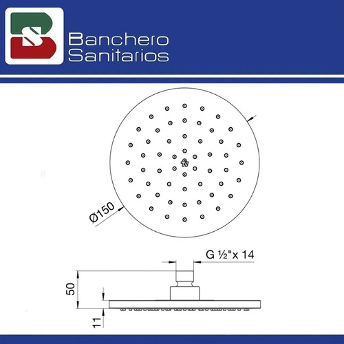 Imagen 2 de 3 de Ducha Articulada Fv 126.pro-15cm Plastica Redonda