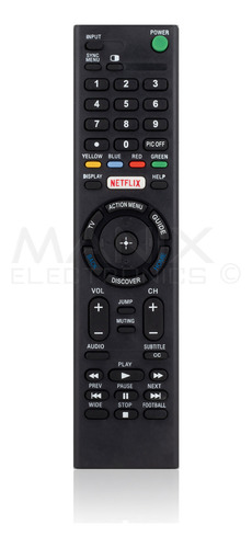 Control Remoto Compatible Con Sony Rmt-tx100u Smart Netflix 4 Pilas AAA Divitech® Incluidas