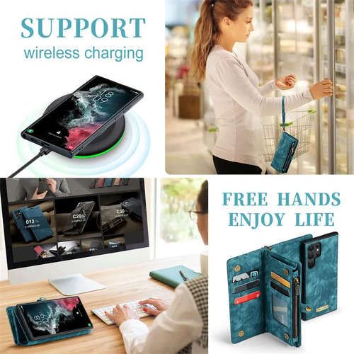 X Funda De Piel Magnética Caseme For Samsung Galaxy S25 Ultra S24 Fe S23 S22 S21 S20 Plus Note20 A56