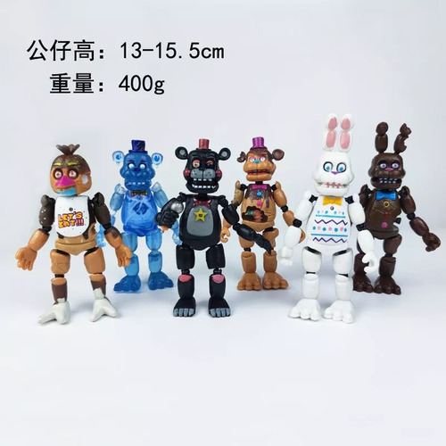 6-piece Illuminated Assembled Fnaf Chica Bonnie Freddy Foxy