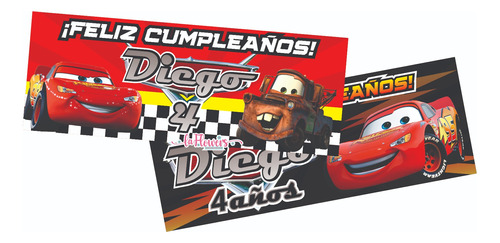 Lona  Decorativa Cars Para Fiesta Personalizada 