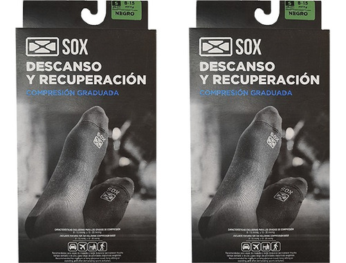 Combo X2 Medias Descanso Compresión 8-15 Sox Negro (me22c)