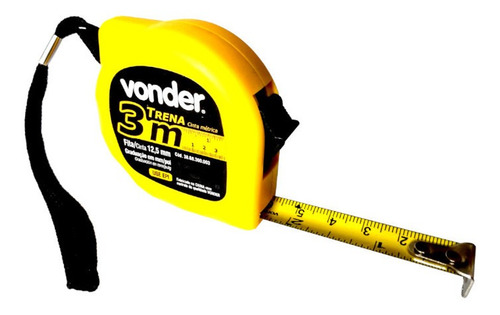 Trena Fita 3 M X 12,5 Mm Em Aço C/ Trava, Ponta Metálica