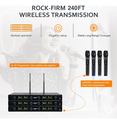 Sistema De Microfono Inalambrico Uhf, Microfono Inalambrico