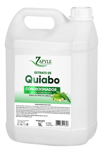 1 Shampoo Perolado Lavatório Profissional Zapyle Quiabo 5l