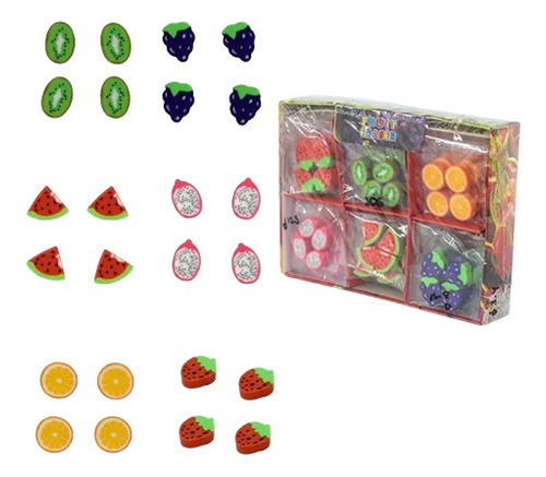 Paquete De 30 Bolsas Con 4 Gomas De Figuras De Frutas