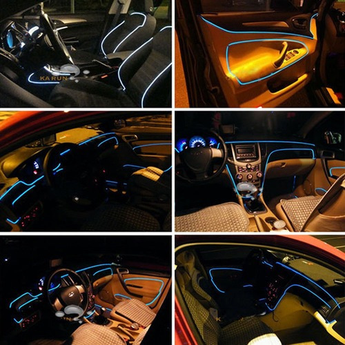 Rva De Luz Led Interior Del Coche De Neón Tira De Luz De Son