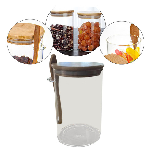 Recipientes De Vidrio Con Cuchara Suministros De Grande
