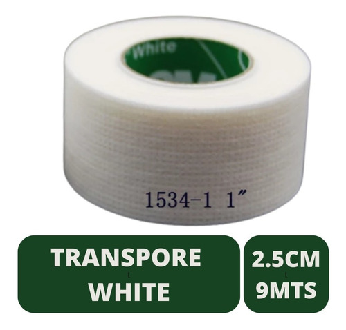 Transpore White 2.5cm X 9mts Cinta 3m Quirurgica Esparadrapo