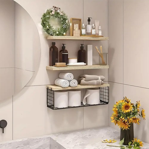 Estante De Almacenamiento De Pared Para Baño De 3 Niveles