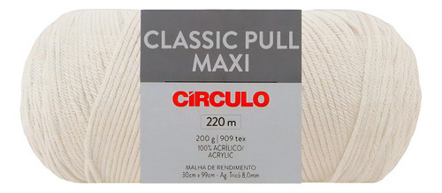Novelo Lã Crochê E Tricô Classic Pull Maxi C/220m Círculo Cor 8001 - Branco