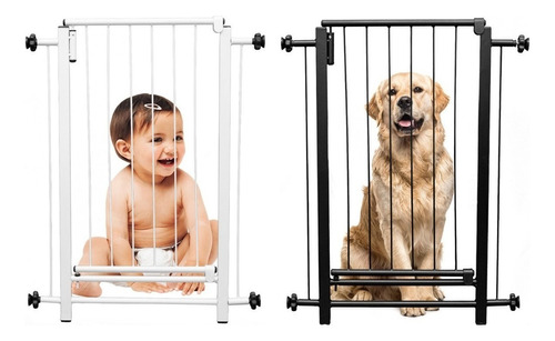 Portãozinho Infantil Segurança Pet  Bebe E Cachorro 130cm Cor Branco