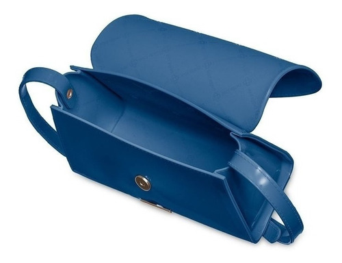 Imagem 3 de 3 de Bolsa transversal Petite Jolie Alicia PJ10087 design liso de j-lástic azul-jeans com alça de ombro azul-jeans