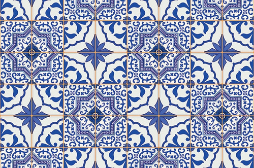 Papel Adesivo Contact Decorado 10m X 45cm Diversos Modelos Cor Azulejo Português