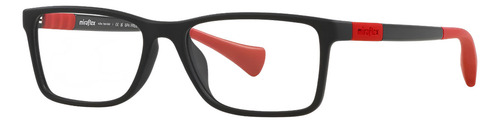 Moldura infantil Miraflex Mf4012 Optica Central Color L 367, preto fosco, tamanho de 51 mm