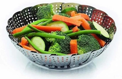 Imagen 1 de 3 de Vaporera Plegable Cocina Cesta Humeante Olla De Vapor