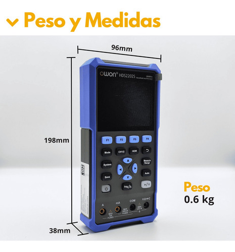 Owon Hds2202s Osciloscopio + Multímetro 200mhz + Gen.función