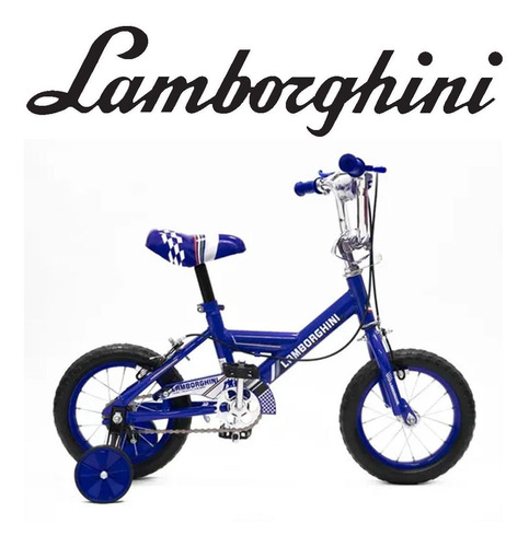 Bicicleta R12 Cuadro Reforzado Lamborghini Nene Azul