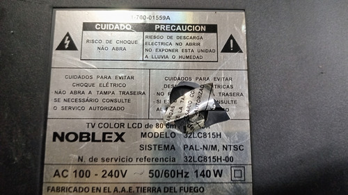 Repuestos (plaquetas) Televisor Lcd Noblex 32  Mod. 32lc815h