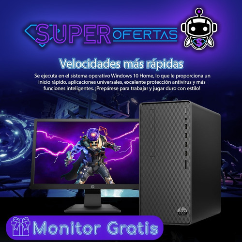 Computador Cpu Hp I3 + 8gb Ram + 1tb + 128ssd + Monitor Hp