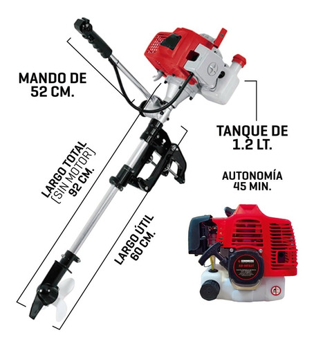 Imagen 3 de 10 de Motor Fuera De Borda Kommberg 2 Tiempos 52 Cc