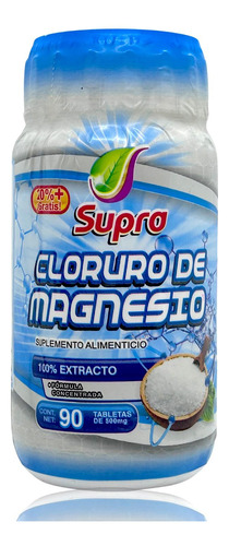 Cloruro De Magnesio 90 Tabletas 500 Mg Supra.