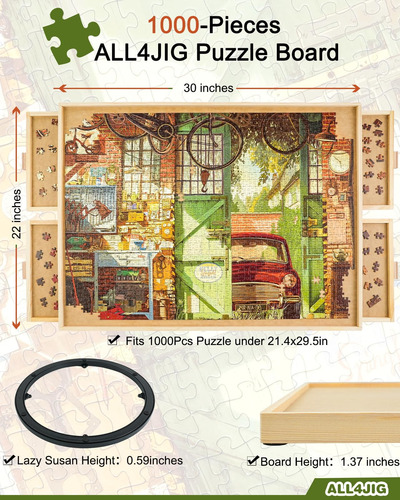 Pizarra De Rompecabezas All4jig, 1000 Piezas, Con Cajones, 3