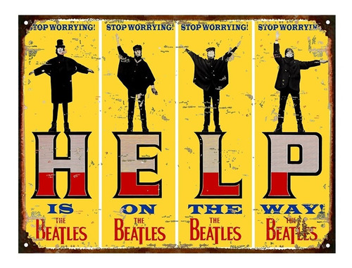 Cartel De Chapa The Beatles Help M458