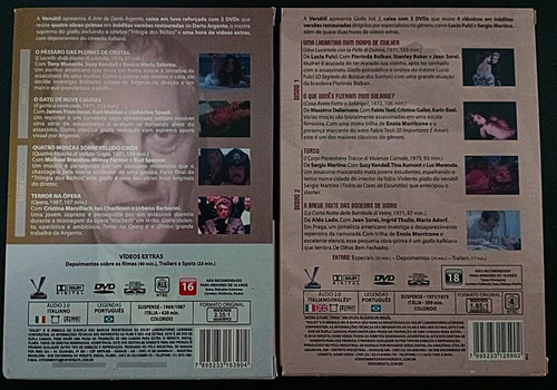 Dvd A Arte De Dario Argento + Giallo Vol. 2 (combo) Versátil (Usado)