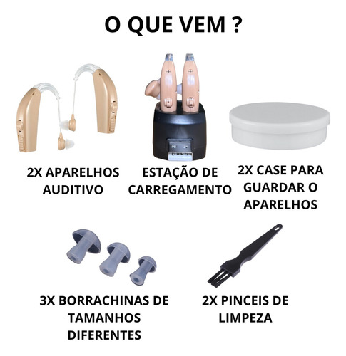 Aparelho Amplificador Auditivo Recarregável M28 Plus Confor Bege