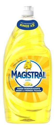Detergente para lavavajillas Magistral Ultra Limón sintético limón en botella 1.4 L