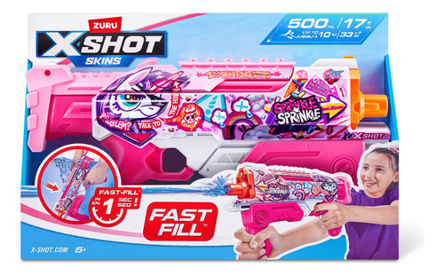 Xshot Water Blaster Fast Fill Skins Hyperload Summer Toy Rosa Chicle