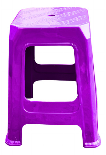 Banco De Plástico 10 Piezas Reforzado Uso Rudo Negocio Plastico Morado