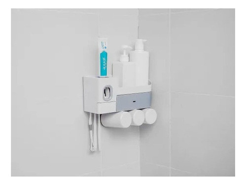 Dispensador Pasta Dental Y Porta Cepillo Con 3 Vasos